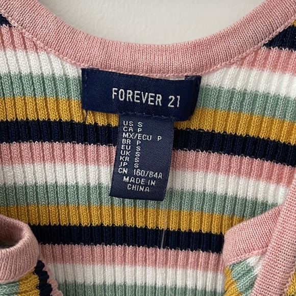 3 for $20 - NWT Forever 21 Striped Roundneck Tank Top - Picture 5 of 6